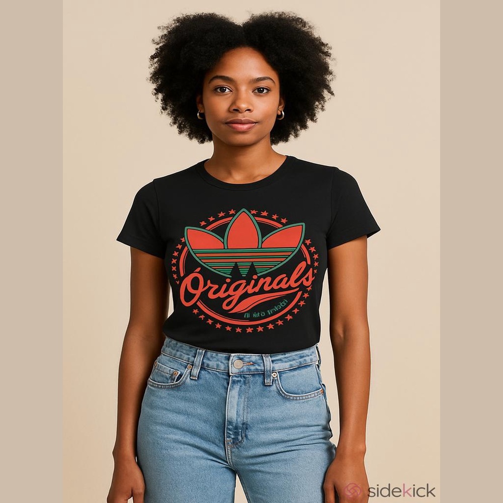 Adidas Women’s Black and Red Graphic Fitted Cap Sleeve Tee Size: S - Picture 2 of 5